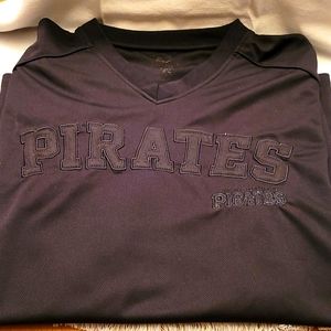 STITCHES MLB PITTSBURGH PIRATES 2XL baseball black blackout short sleeve Jersey